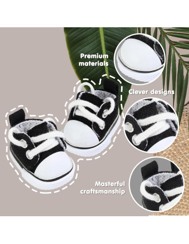 Zapatos de muñeca Bubu Ciunura Lona Negra 3.78 cm