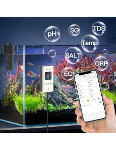 Monitor de Acuario Inteligente Kactoily 7 en 1 WiFi pH TDS EC 2