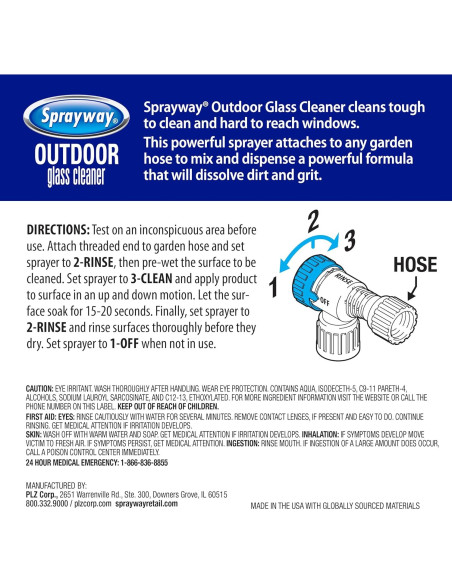 Limpiador de Vidrios Sprayway 0.95L - Brillo Sin Rayas