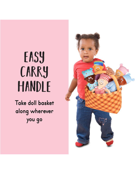 Cesta de Bebés con 5 Muñecas Multiculturales Plush Creations