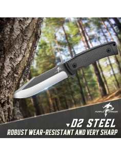 Cuchillo de Caza Fijo Purple Dragon Acero D2 Mango G10 24.5cm 2