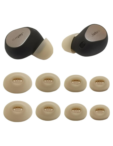 Consejos de Silicona para Auriculares Jabra Elite 10 - 4 Pares Beige Consejos de Silicona para Auriculares Jabra Elite 10 - 4 Pares Beige