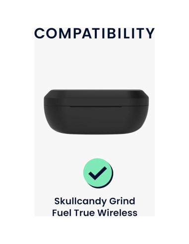 Funda de Silicona kwmobile para Auriculares Skullcandy Grind Fuel - Negro