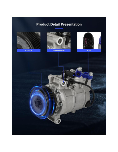 Compresor de A/C ECCPP con Embrague para Audi 2005-2018