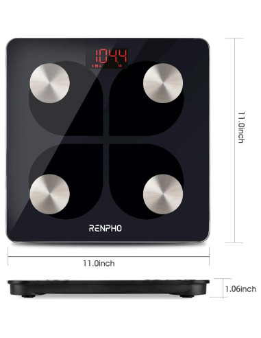 Balanza Inteligente RENPHO Recargable con IMC y Grasa Corporal