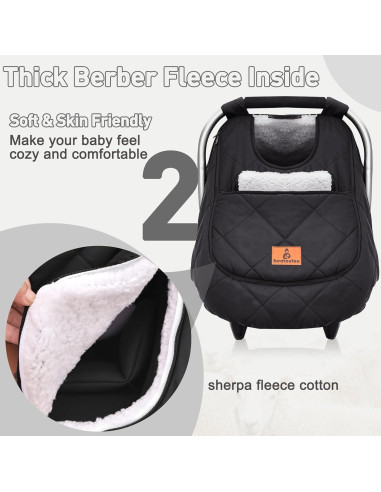 Cubierta de Asiento de Coche para Bebé Beatoutou Negra Impermeable