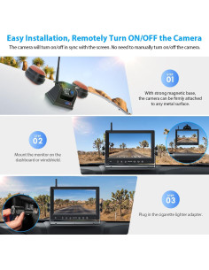 Cámara de Respaldo Inalámbrica ZEROXCLUB BL904 9" HD 1080P 2