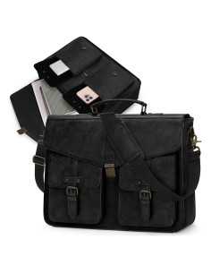 Bolsa de Mensajero Rainsmore para Laptop 17" Hombre Negro