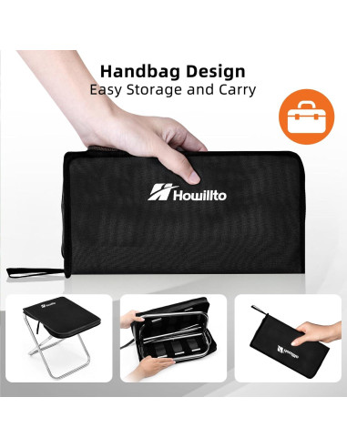 Taburete Plegable Howillto Negro 40.6cm Altura 127kg