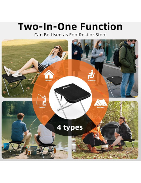 Taburete Plegable Howillto Negro 40.6cm Altura 127kg