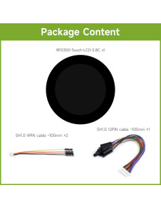 Placa de Desarrollo Waveshare RP2350 2.8" LCD Táctil 480x480 2