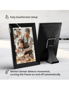 Marco de fotos digital Nixplay 10.1" WiFi táctil Negro Plata 2