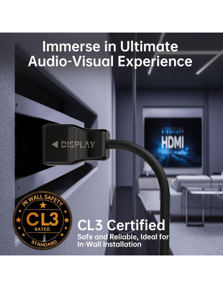 Cable HDMI 8K de fibra óptica YSerendept 5m 48Gbps CL3