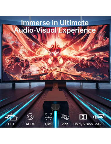 Cable HDMI 8K de fibra óptica YSerendept 5m 48Gbps CL3