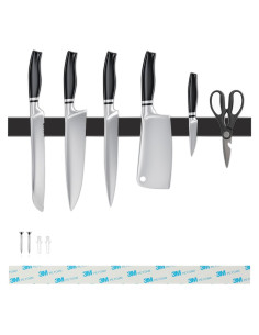 Soporte Magnético para Cuchillos YUNYDSM 40 cm Negro Pared