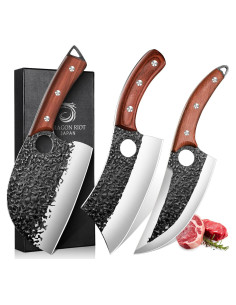 Conjunto de Cuchillos de Carnicero DRAGON RIOT 3Pcs Acero Carbono
