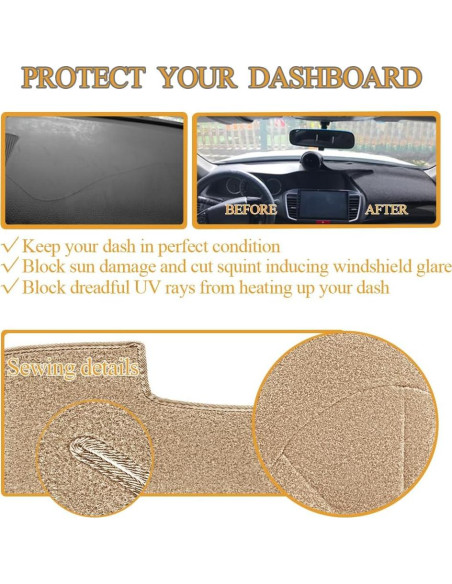 Cubierta de Tablero Yiz para Toyota Camry 2002-2006 Beige