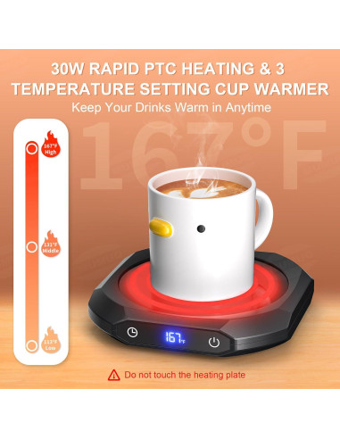 Calentador de Tazas Eléctrico MUMUQ TB-017 con Temporizador y Pantalla LCD