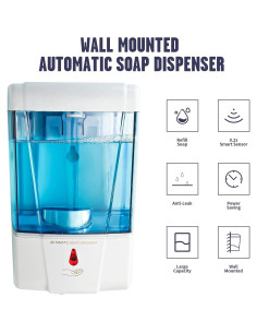 Dispensador de Jabón Automático PLUSSEN 600ml Blanco Sin Contacto 2