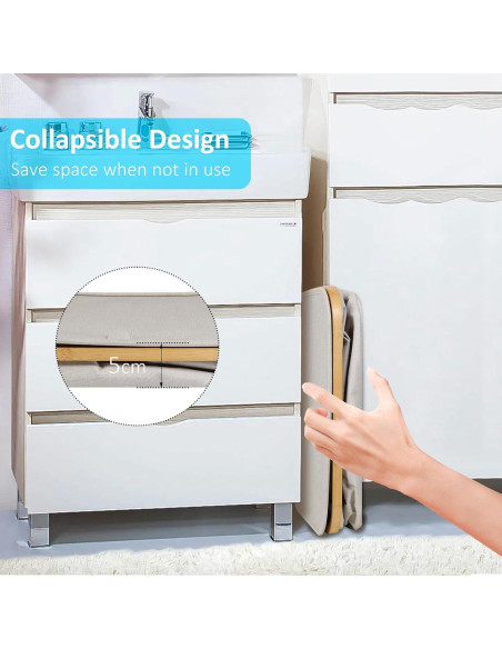 Cesta de Lavandería Efluky 100L con Tapa y Asas de Bambú