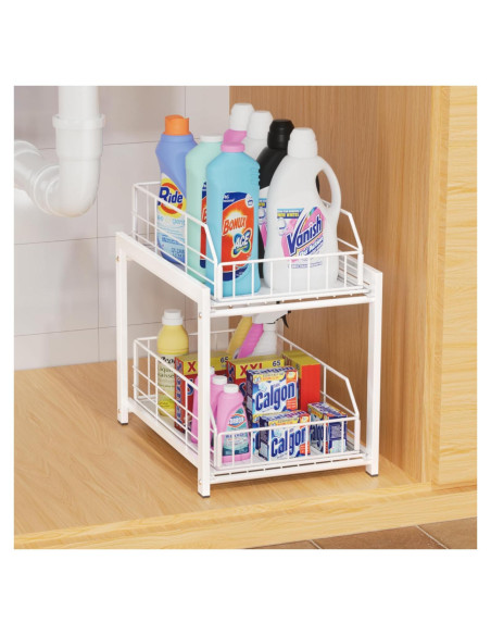 Organizador Deslizante de Cajones Lxmons Blanco 2 Niveles