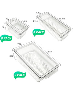 14 Contenedores Apilables para Refrigerador Jiazonsong 30x20cm 2