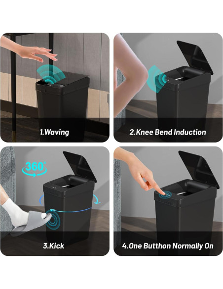 Basurero Automático Procade 2 Pack 4 Gal y 2.5 Gal Negro