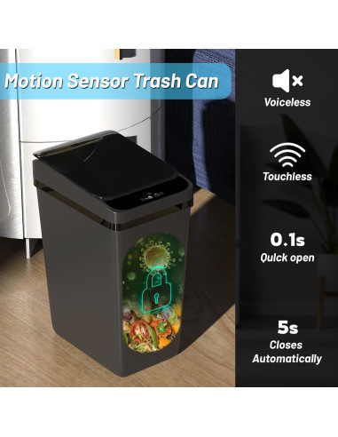 Basurero Automático Procade 2 Pack 4 Gal y 2.5 Gal Negro