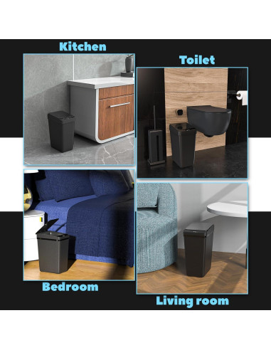 Basurero Automático Procade 2 Pack 4 Gal y 2.5 Gal Negro