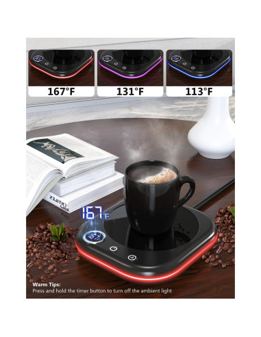 Calentador de Taza de Café MQUPIN con Temporizador y Apagado Automático