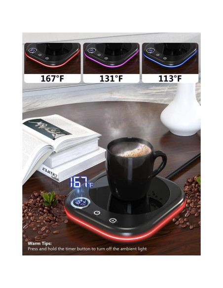 Calentador de Taza de Café MQUPIN con Temporizador y Apagado Automático