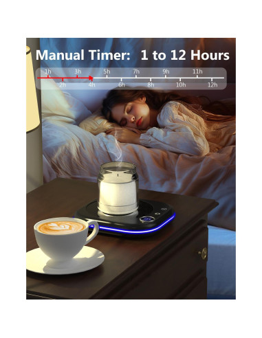 Calentador de Taza de Café MQUPIN con Temporizador y Apagado Automático