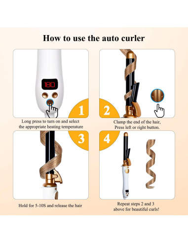 Rizador Automático Lam(MS)pen 1 Pulgada Cerámica Ajustable