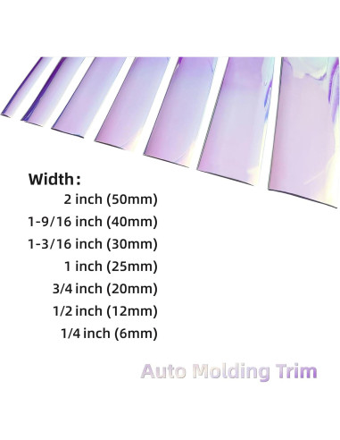 Tira Decorativa Autoadhesiva YaoerYao Iridiscente 12mm x 2.44m