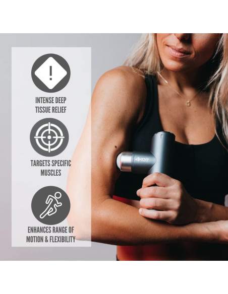 Mini Pistola de Masaje 4KOR Fitness, Portátil 0.45 kg, Silenciosa