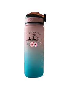 Botella de Agua Motivacional Yipaidel 32 oz con Pajilla Rosa Azul