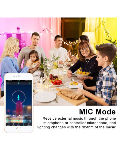 Tira LED 20m APSPOW RGB Bluetooth Control Remoto Música