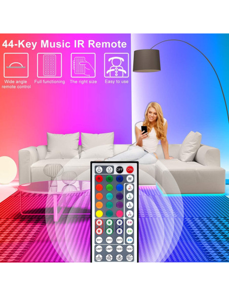 Tira LED 20m APSPOW RGB Bluetooth Control Remoto Música