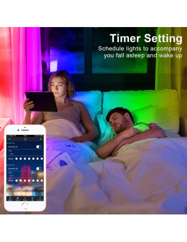 Tira LED 20m APSPOW RGB Bluetooth Control Remoto Música