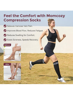 Calcetines de Compresión Momcozy para Mujeres 15-30 mmHg - 2 Pares 2