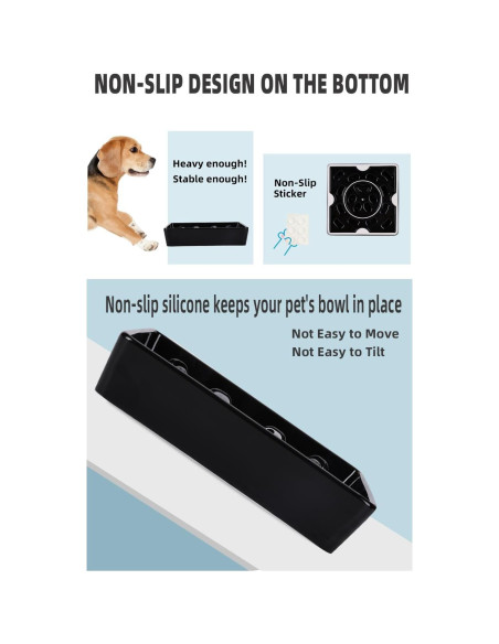 Cuenco de alimentación lenta para perros HAOTOP 20.3cm Cerámica Negro