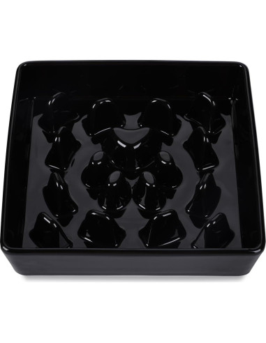 Cuenco de alimentación lenta para perros HAOTOP 20.3cm Cerámica Negro