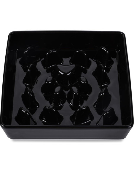 Cuenco de alimentación lenta para perros HAOTOP 20.3cm Cerámica Negro