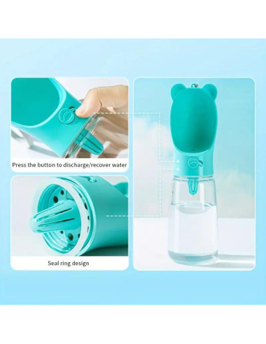 Botella de Agua para Perros ZHEJIANG 354 ml Portátil Blanca