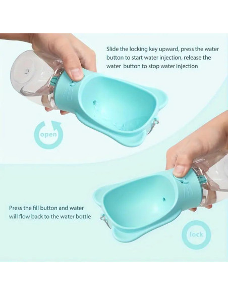 Botella de Agua para Perros ZHEJIANG 354 ml Portátil Blanca