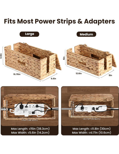 Organizador de Cables AccEncyc - 2 Cajas Tejidas a Mano