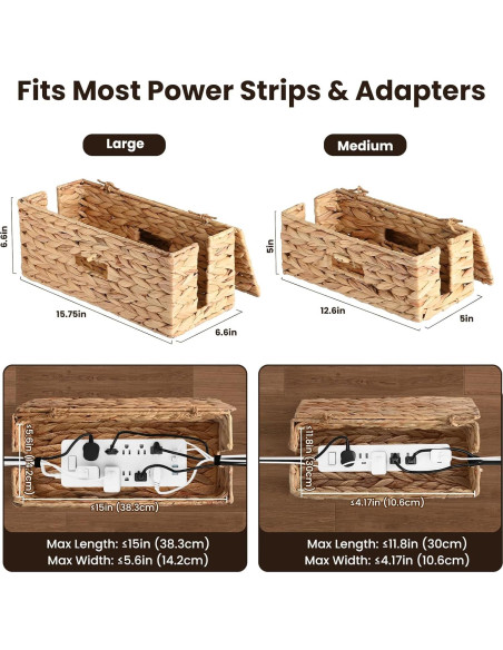 Organizador de Cables AccEncyc - 2 Cajas Tejidas a Mano