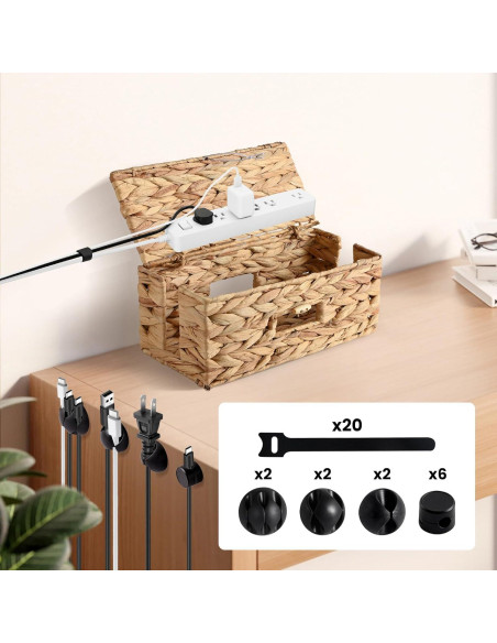 Organizador de Cables AccEncyc - 2 Cajas Tejidas a Mano