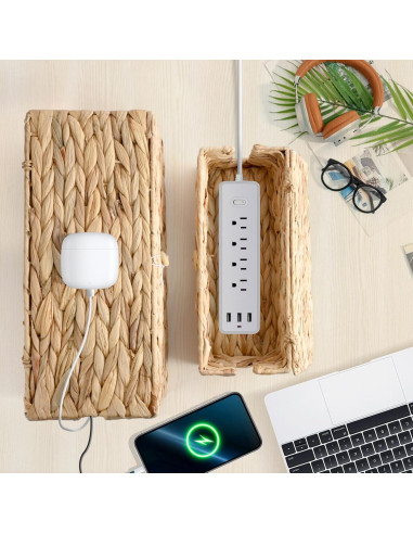 Organizador de Cables AccEncyc - 2 Cajas Tejidas a Mano