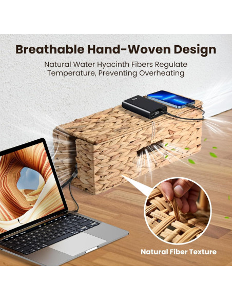 Organizador de Cables AccEncyc - 2 Cajas Tejidas a Mano